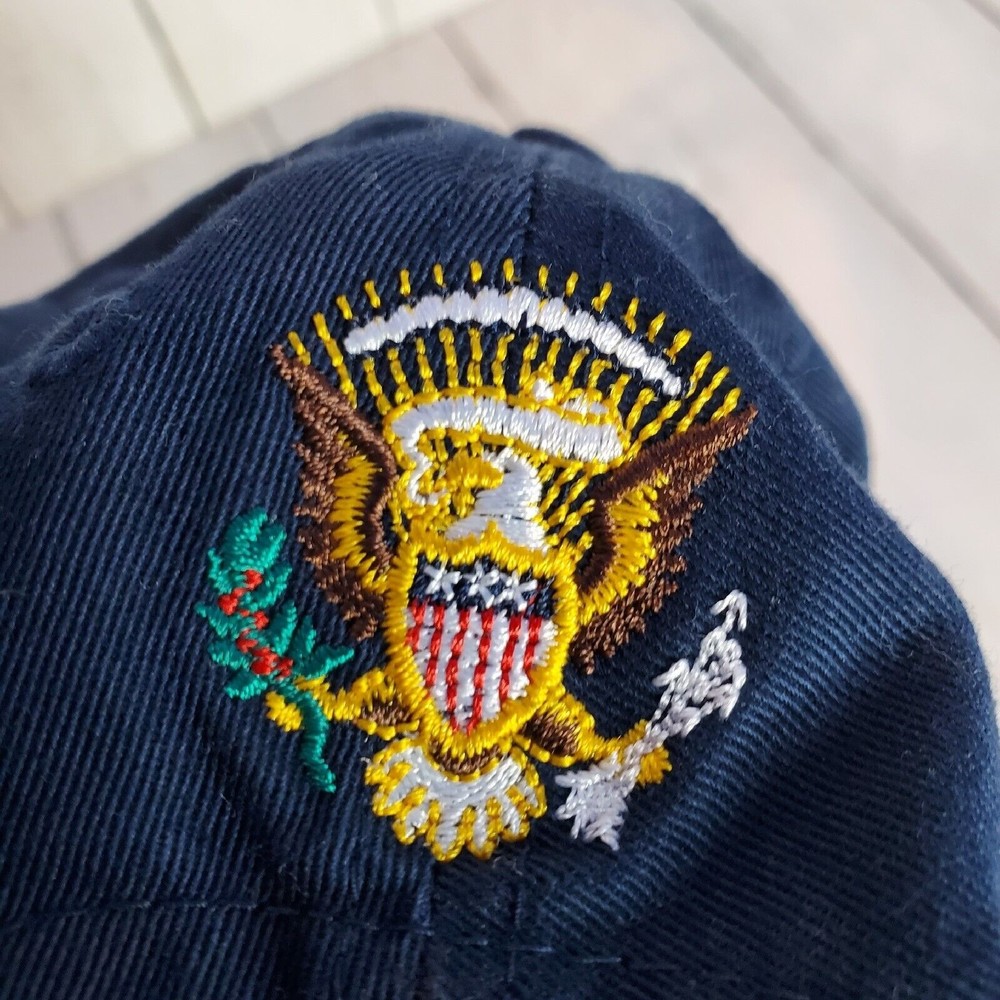 Air Force One Presidential Crew Black Embroidered Baseball Cap Hat Blue Adult - Picture 5 of 9